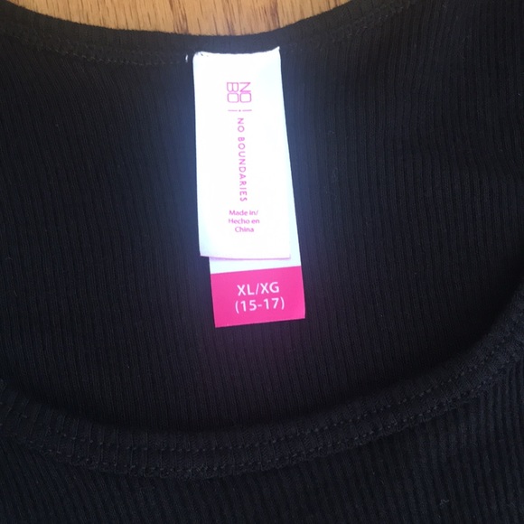 Women’s Tank Top Ribbed Black Long Size XL Bottom Laced - Picture 4 of 5